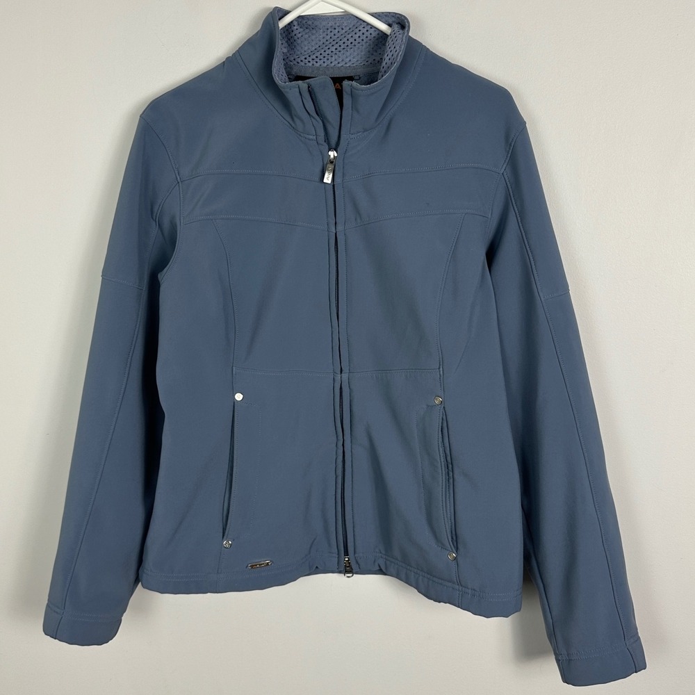 Ariat Blue Full Zip Soft‎ Shell Jacket Womens Size Large Layering Travel Stretch